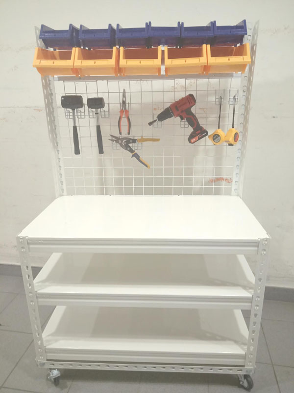  Workbench-3ft-with-containers Mobile WorkBench Cart  