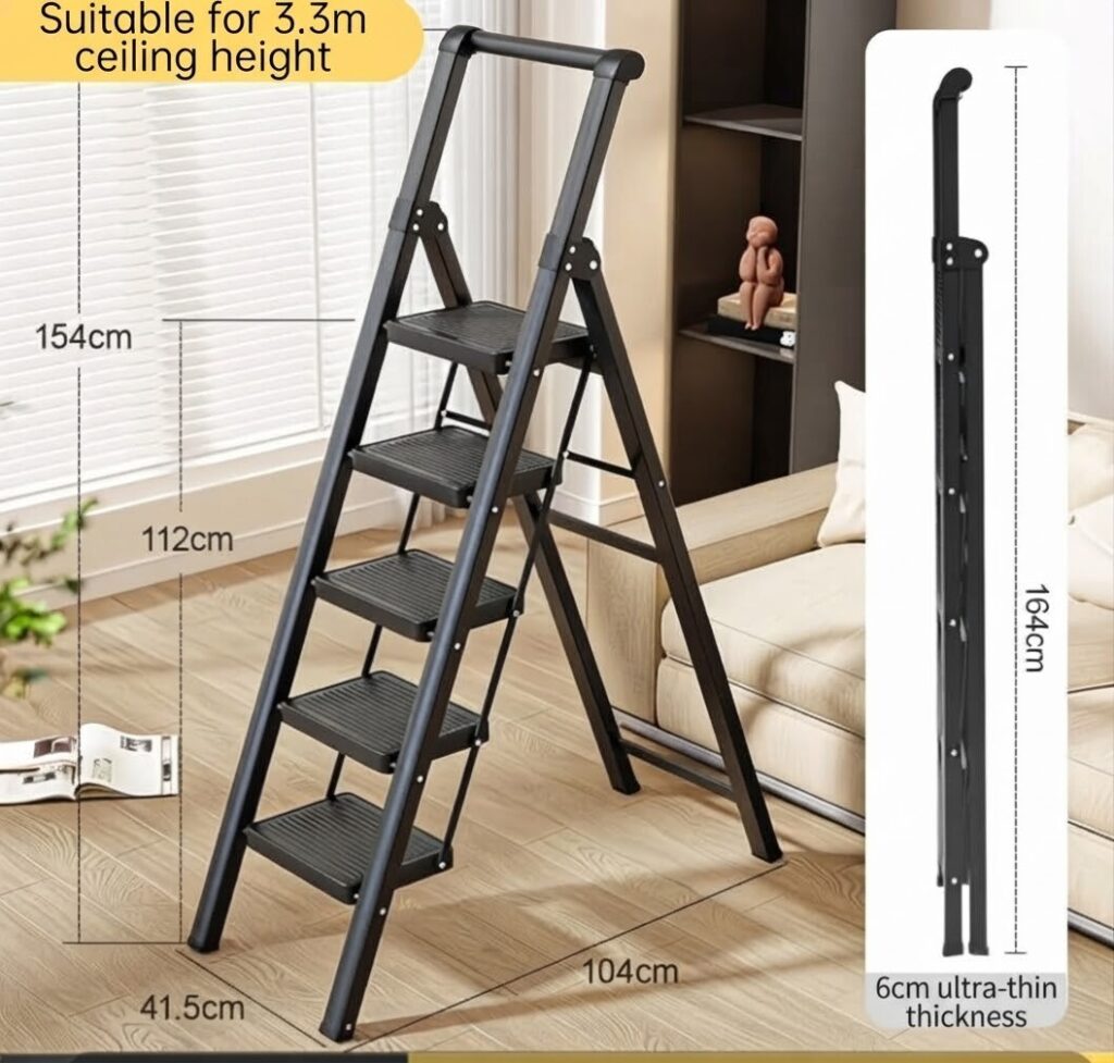 Boltless Rack SG, Storeroom Rack, Storage Rack, Shelving Bed Rack household-ladder-for-sale-1024x977 Black Slim Foldable Ladder