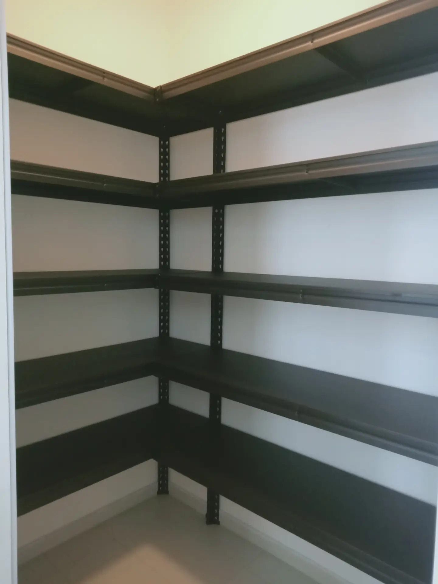 Boltless Rack SG, Storeroom Rack, Storage Rack, Shelving Bed Rack 5x5-tier-lshape-metal-black-shelving Black Shelving Series  