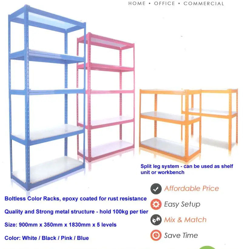 Colour Rack - 2-1 Boltless Rack SG, Storeroom Rack, Storage Rack, Shelving Bed Rack Colour-Rack-2-1 2-1 Multi-Purpose Boltless Metal Rack