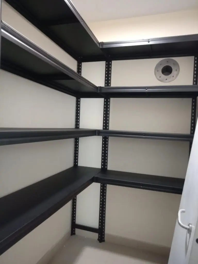 Boltless Rack SG, Storeroom Rack, Storage Rack, Shelving Bed Rack black-color-racks-lshape-768x1024 Black Lshape | Ushape Racks  