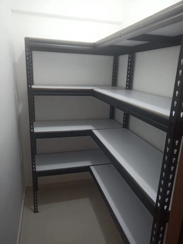 Boltless Rack SG, Storeroom Rack, Storage Rack, Shelving Bed Rack black-wood-shelving-768x1024 Black Lshape | Ushape Racks  