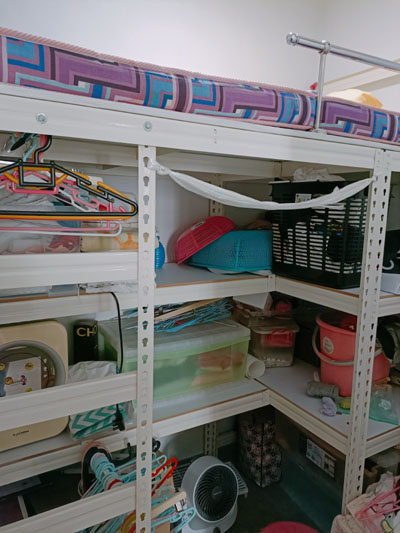 maid storage bed rack