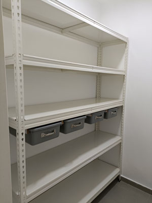 metal rack with drawers