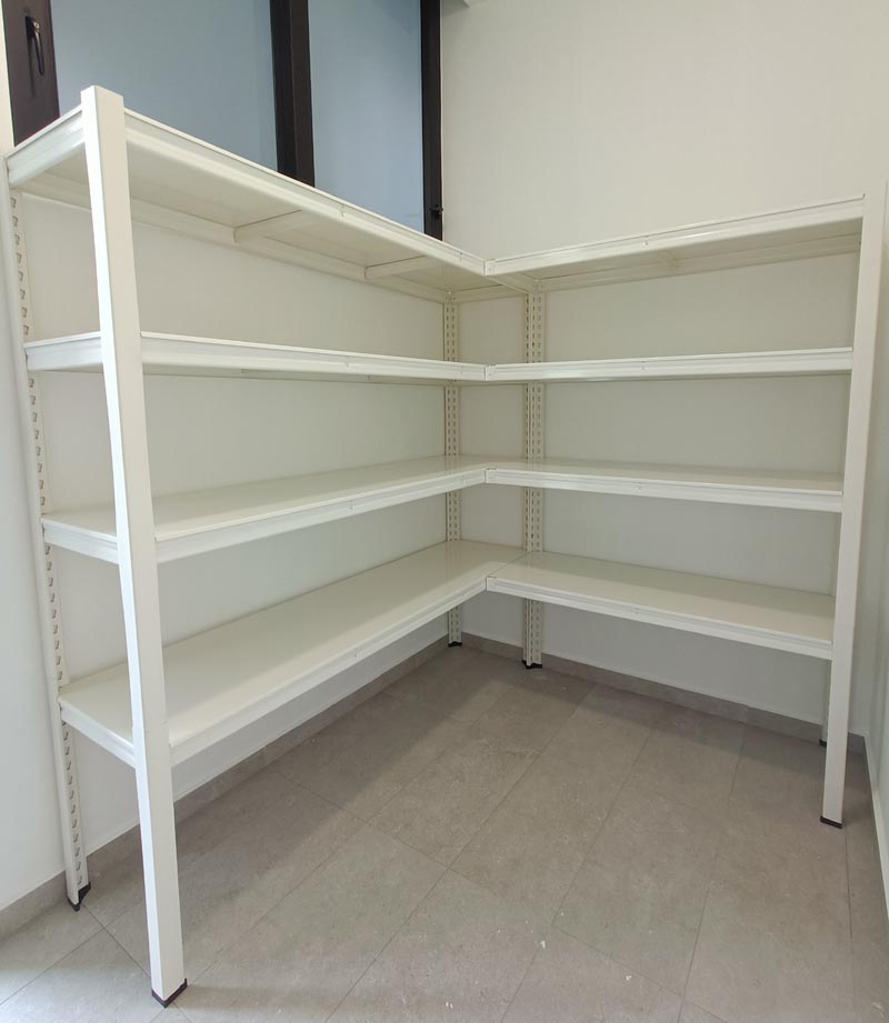  concealed-lshape-metal-shelving Display Boltless Racks (Concealed Holes)  