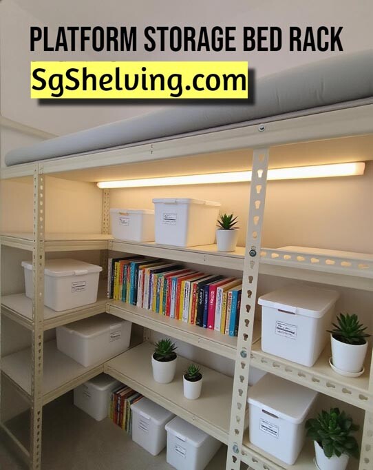 Boltless Rack SG, Storeroom Rack, Storage Rack, Shelving Bed Rack platform-storage-bed-rack-by-Sgshelving-design Platform Storage Bed  