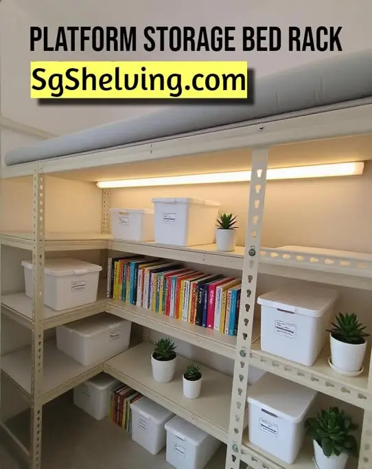 Boltless Rack SG, Storeroom Rack, Storage Rack, Shelving Bed Rack platform-storage-bed-rack-by-Sgshelving-design Platform Storage Bed  