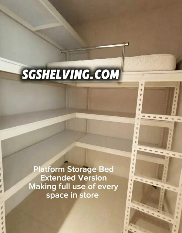 Boltless Rack SG, Storeroom Rack, Storage Rack, Shelving Bed Rack Helper-storage-bed-rack-Extended-more-space-usage Platform Storage Bed Rack - Extended